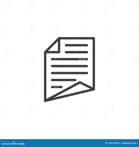 Paper Corner Folds Line Icon Stock Vector Illustration Of Document