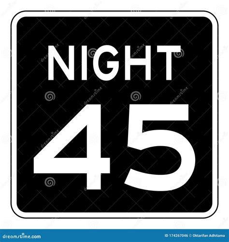 Night Speed Limit Mph Sign Stock Vector Illustration Of Icon 174267046
