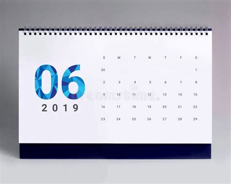 Simple Desk Calendar 2019 June Stock Photo Image Of Calendar