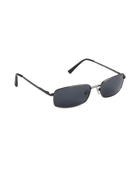 Cole Haan Gunmetal Metal Small Rectangular Sunglasses In Gray For Men