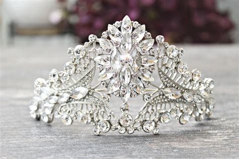 Bridal Tiara Crystal Majestic Tiara Swarovski By Edenluxebridal