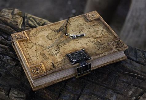 Journal With Lock And Key Handpainted Leather World Travel Book