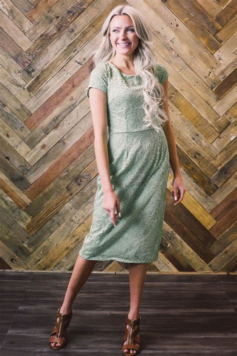 We feature a massive collection of sage green bridesmaid the dresses in our collection are designed to complement your accessories as well. "April" Modest Dress in Sage Green Lace | Sage bridesmaid ...