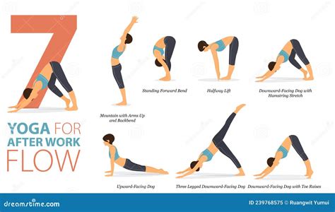 7 Yoga Poses Or Asana Posture For Workout In After Work Flow Concept