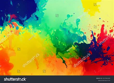 Rainbow Color Paint Splash Background Wallpaper Stock Illustration
