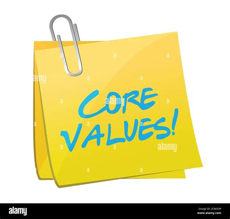 Core Values Post Message Illustration Design Over A White Background