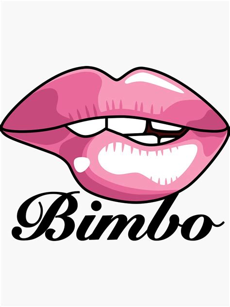 Naughty Horny Bimbo Lips Sticker By Clickformore Redbubble