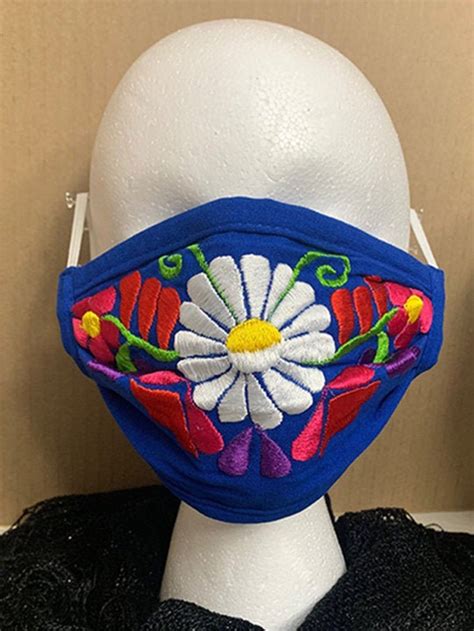 Beautiful Embroidered Mexican Face Mask Washable And Reusable Etsy