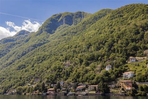Town Of Argegno Lake Como Italy Stock Photo Image Of Europe Aerial