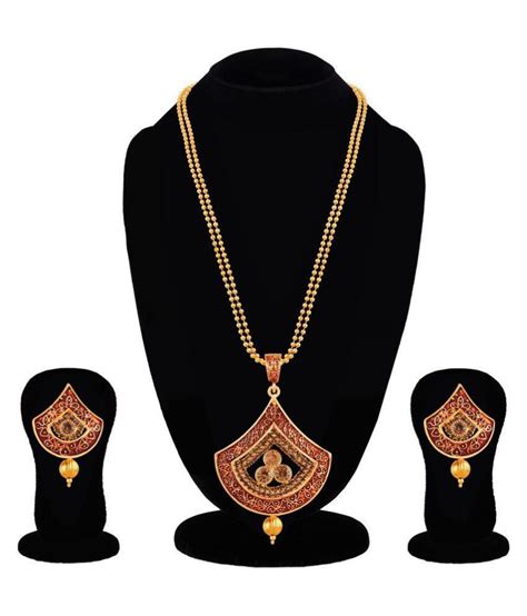 apara traditional meenkari pendant lct stones ball chain earring jewellery necklace set for
