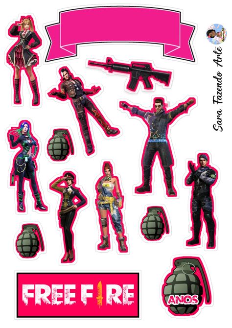 Free fire topo de bolo para decoração da sua festinha. Topo de bolo Free Fire Feminino | Desenho de bolo, Topo de ...