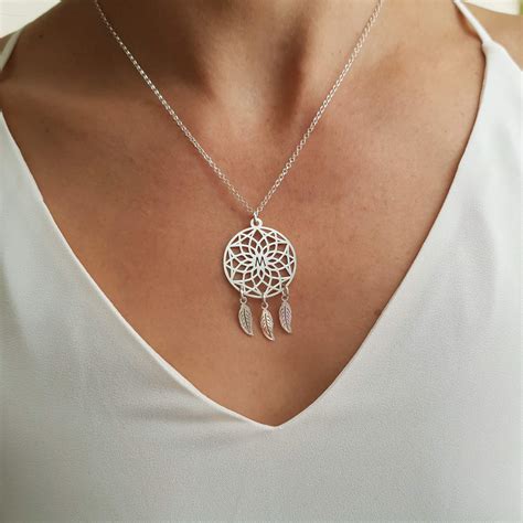 Personalized Dream Catcher Necklace Feather Pendant