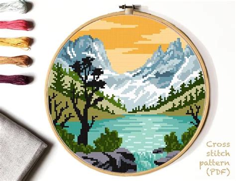 Rocky Mountain National Park Modern Cross Stitch Pattern Etsy