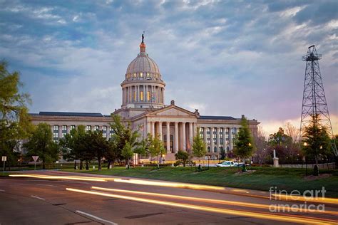 Oklahoma City State Capitol Building Exterior Sunrise Photograph By