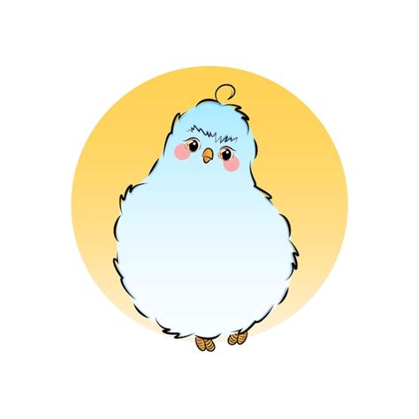 Premium Vector Cute Little Blue Bird In Cartoon Style Vector Illustration