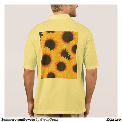 summery sunflowers polo shirt cool and comfortable golfer polo shirts by talented fashion