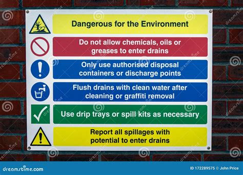 Environmental Warning And Safety Notice Stock Image Image Of Message