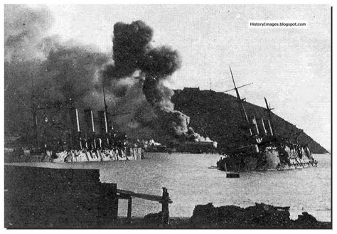 Russian Ships Sunk By The Japanese At Port Arthur During The Russo