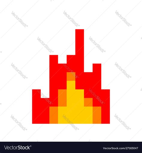 Fire Pixel Art 8 Bit Flame Royalty Free Vector Image