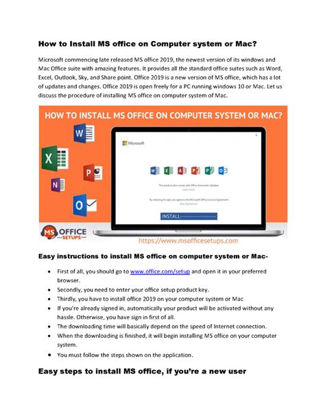 Microsoft office, or simply office, is a family of client software, server software, and services developed by microsoft. How to Install MS Office on Computer System or Mac ...