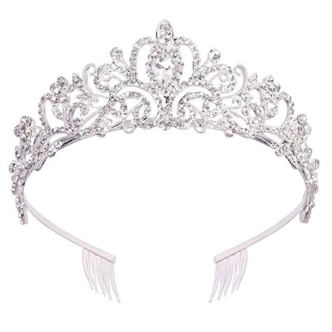 Didder Silver Crystal Tiara Crowns For Women Girls Princess Elegant Crown With Combs Women S