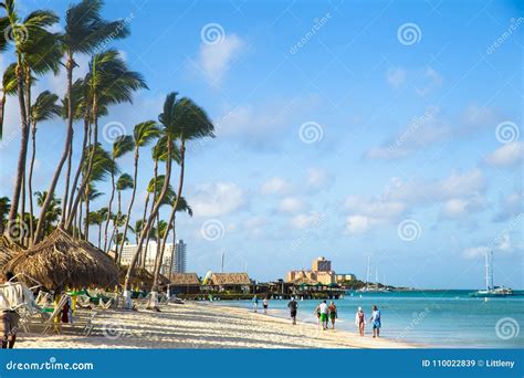 Palm Beach Aruba Beach Scene Editorial Stock Image Image Of Sunny