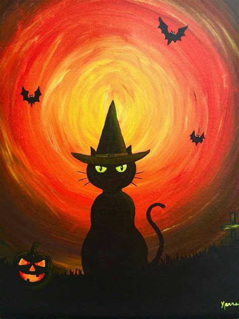 Pin By Nadine Loure On Tableaux Halloween Canvas Paintings Halloween