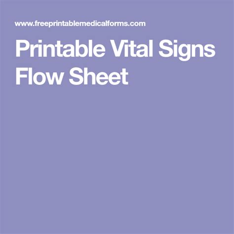 Template Free Printable Vital Signs Flow Sheet