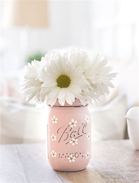 Painted Daisy Mason Jar It All Started With Paint Mason Jar