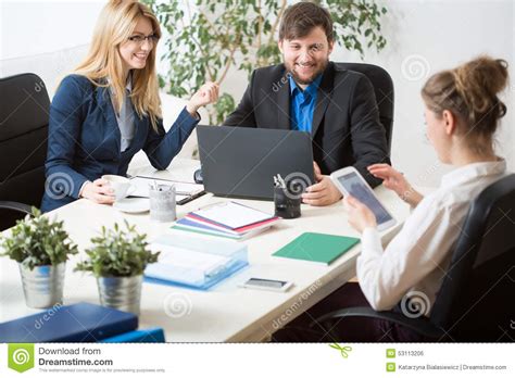 Team Work Inside The Office Stock Photo Image Of Group Businesswoman
