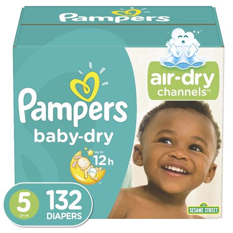 Baby Nappies Pampers Baby Dry Size 4 174 Nappies 9 14 Kg Air Channels