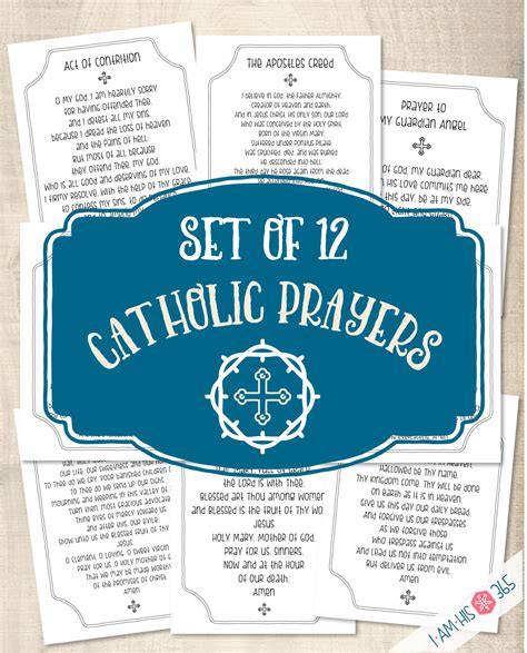 Catholic Prayer Print Set Of 12 Catholic Prayer Printable Christian