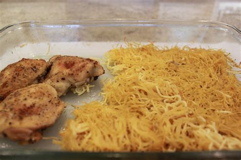 Over the top then cube the remaining butter and place evenly around the top, drizzle olive oil all over the top and bake for 45 minutes until golden brown. Baked Chicken and Angel Hair