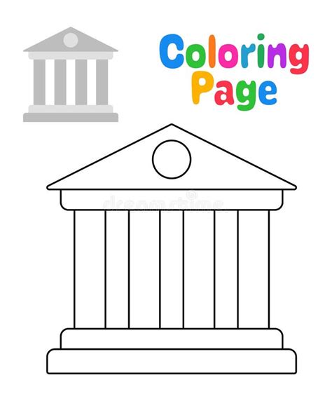 Coloring Page With Bank For Kids Stock Vector Illustration Of Present
