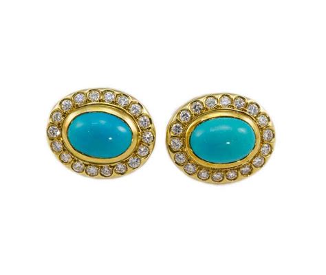 Persian Turquoise Earrings With Diamonds Valia S Jewelers