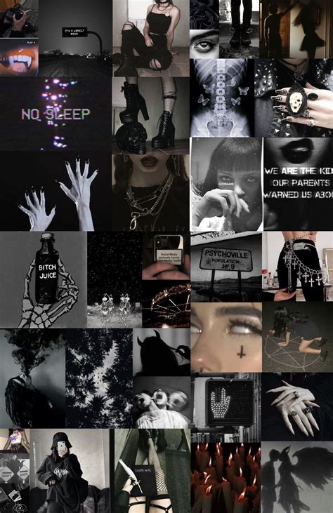 Dark Aesthetic Wall Collage Iphone Wallpaper Tumblr Aesthetic Black Aesthetic Wallpaper Goth