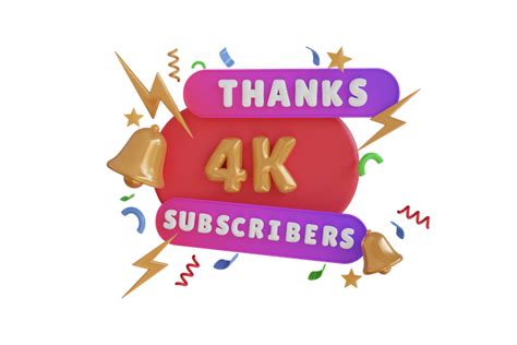 5710 3d Thanks 4k Subscribers Illustrations Free In Png Blend Gltf