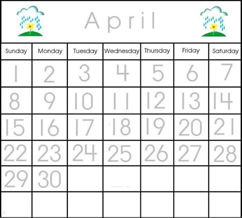 Free Printable Preschool Calendar Template Printable Templates