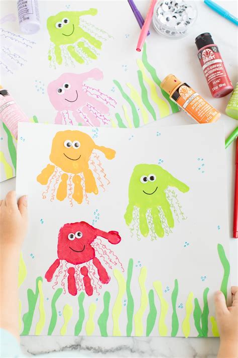 Kids Handprint Jellyfish Art Made To Be A Momma