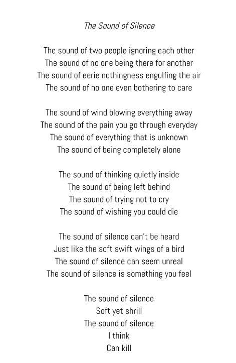 The Sound Of Silence Meaningful Poems
