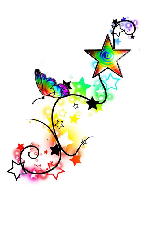 Rainbow Butterfly Stars Tattoo By Misi006 On Deviantart