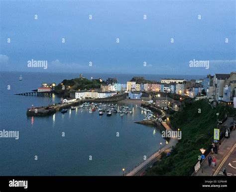 Tenby At Sunset Stock Photo Alamy