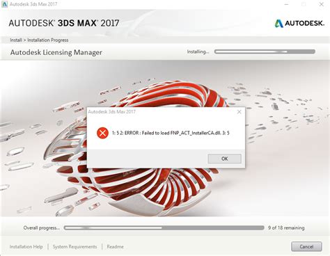3ds Max 2017 Failed To Load Fnpactinstallercadll 3 5 Whilst