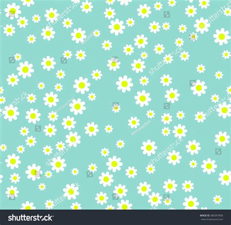 Seamless Flower Pattern White Daisies On Stock Vector 380397856