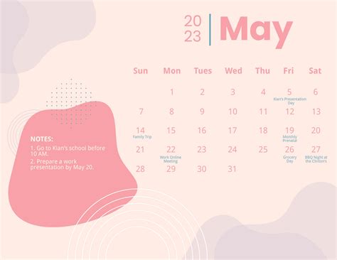 Download Editable Calendar May 2023 Word Version