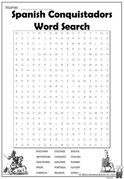 Spanish Conquistadors Word Search Verb Words Making