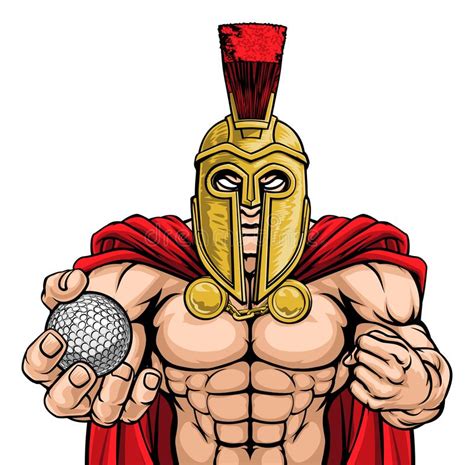 Spartan Trojan Golf Sports Mascot Vektor Illustrationer Illustration