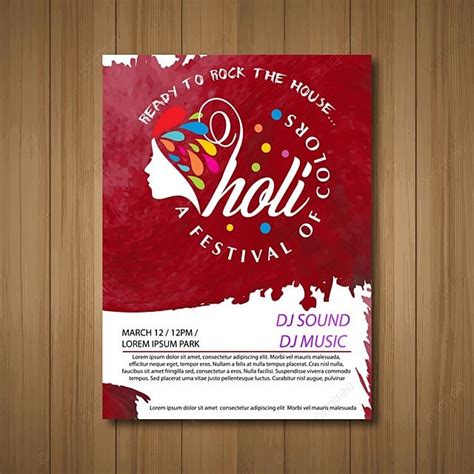 Holi Invitation Card With Red Background Template For Free Download On