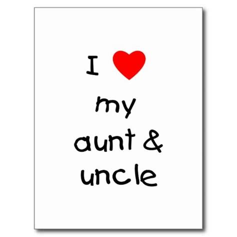 I Love My Aunt And Uncle Postcard Zazzle Uncles Day Aunt Uncle Aunt