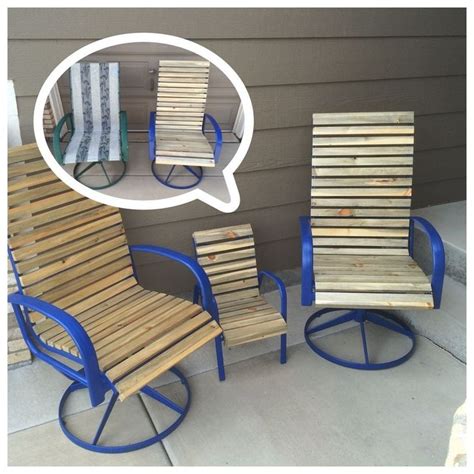 Old Torn Up Outdoor Chairs Refinished With Beetle Kill Pine And Fresh